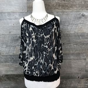 Cheetah Print Summer Blouse Medium